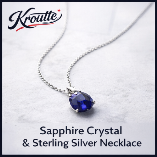 Kroutte™ Sapphire Crystal & Sterling Silver Necklace